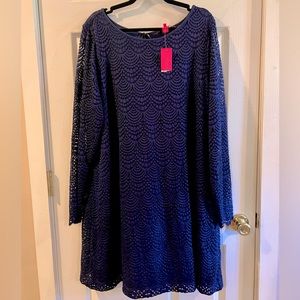 Lilly Pulitzer Sheer Lace Long Sleeve Ophelia Swing Dress